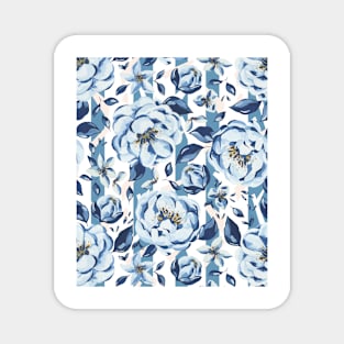 Blooming blue roses Magnet