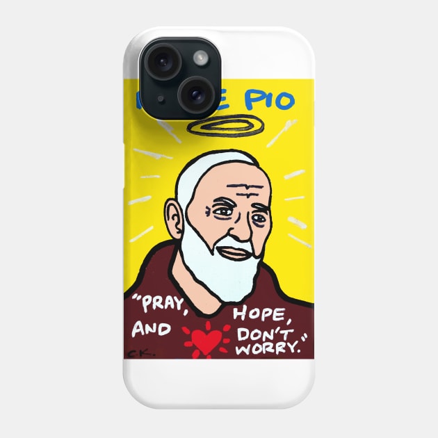 Saint Pio pop folk art Phone Case by krusefolkart