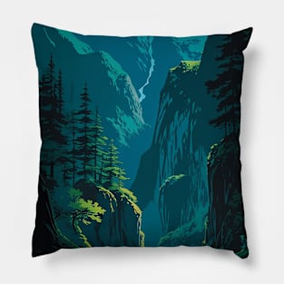 Waterfall in the Distance of a River in Summer Pillow