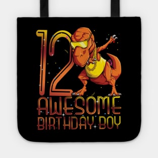 Kids 12th Birthday Dinosaur 12 Year Old Awesome Since Gifts Boy Tote