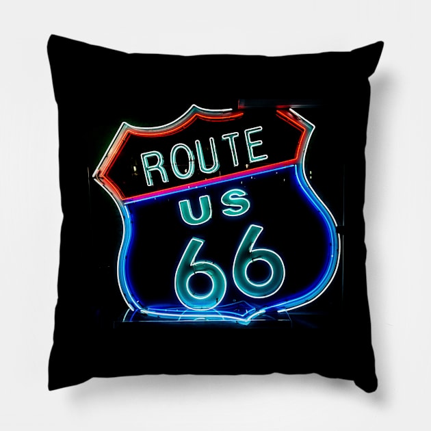 Route 66! Pillow by Rosettemusicandguitar