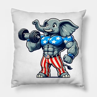 Muscular Elephant Pillow