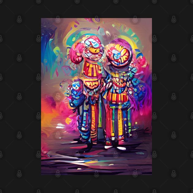 2 COLURFUL ( COLORFUL ) CLOWNS by sailorsam1805