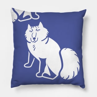 Arctic fox friends not fur white and Peri blue Pillow