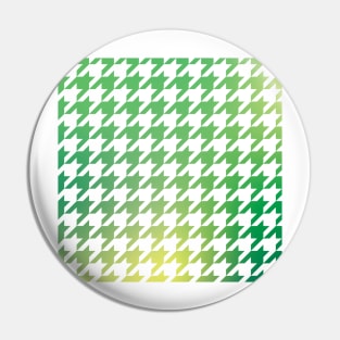 Houndstooth Pattern Natural Green and Yellow Gradient Pin