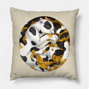 Yin-Yang Cats: Calico Tabby Pillow