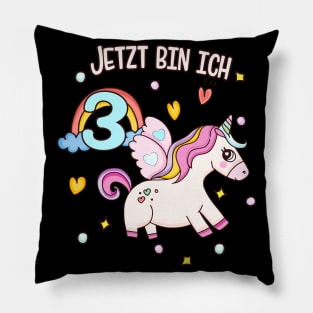 3. Geburtstag  Süßes Einhorn Mädchen Bday Pillow