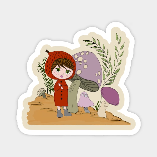 mushroom garden Magnet by Beni-Shoga-Ink