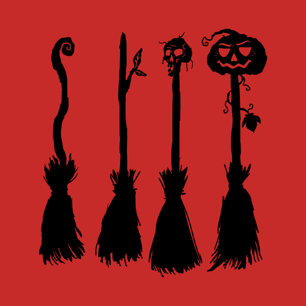 Halloween Broom Silhouettes by saradaboru