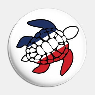 Sea Turtle Dominican Republic Flag Plastic Free Save The Sea Colorful Turtles Caribbean Pin