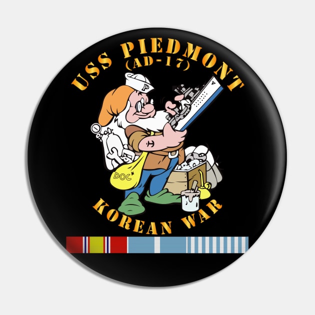 USS Piedmont (AD-17) w KOREA SVC - Korean War Pin by twix123844