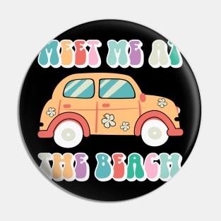 Meet Me at the Beach Retro Summer Sayings Pin