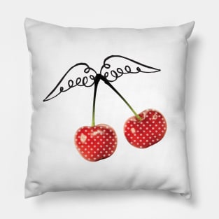 Red Cherry Fruit Pop Art Retro Pillow