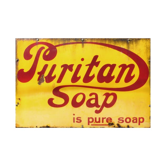 Puritan Soap, Vintage Enamel Sign by JonDelorme