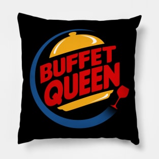 Funny Women Foodie Eating Holiday Logo Parody For Foodies Pillow