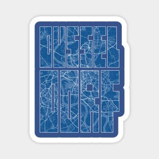 Dusseldorf, Germany City Map Typography - Blueprint Magnet
