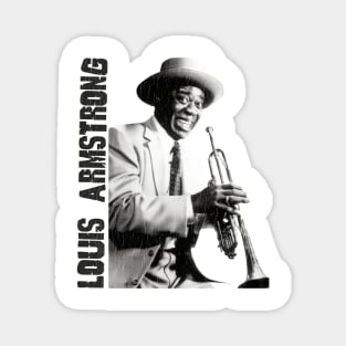 Louis Armstrong Retro White Magnet