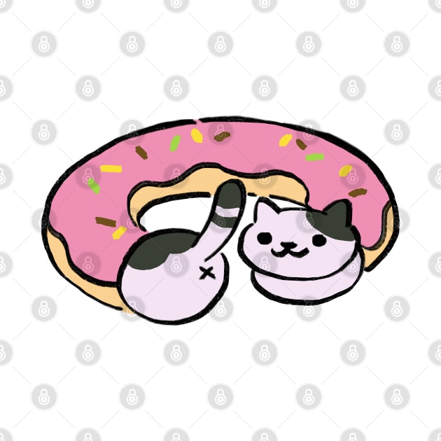 kitty collector speckles and spots doing the long cat in a pink donut tunnel by mudwizard