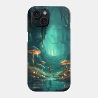 Enigma in the Shadows: The Brave Odyssey of the Girl in the Enchanted Forest Phone Case