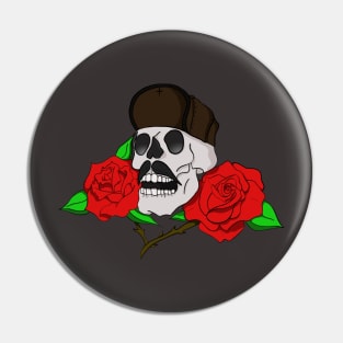 Skull and Roses Pin