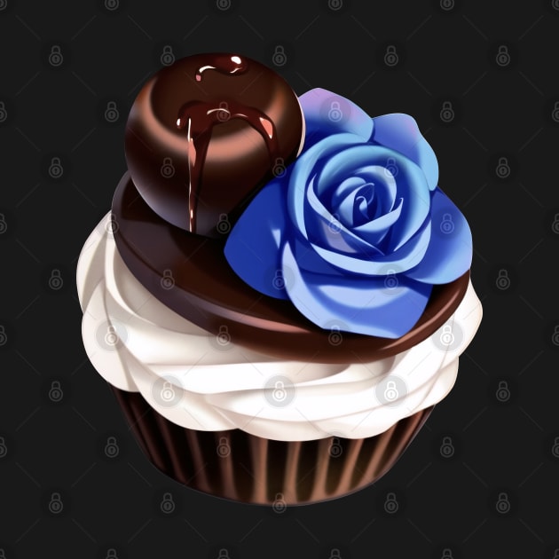 Blue Rose Chocolate Cupcake by SDAIUser