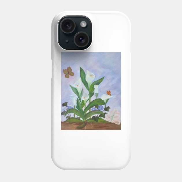 Flowers Reaching For The Sky With Butterflies Phone Case by MVdirector