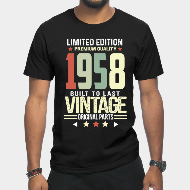 Discover Retro Vintage Birthday- 1958 - Retro Vintage Birthday - T-Shirt