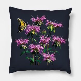 Bee Balm - Tiger Swallowtail on Bee Balm Pillow