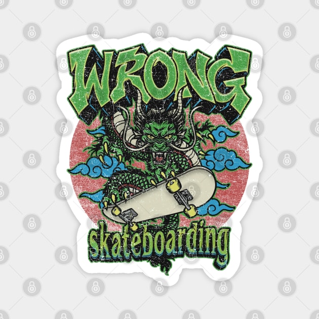 Wrong Skateboarding – Retro Dragon Skate Magnet by Wrongteeshirt