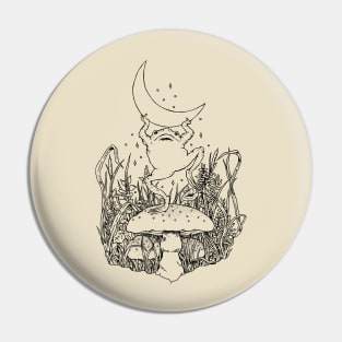 Moon frog (B&W) Pin