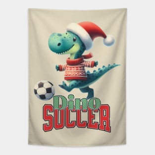 Dinosaur Christmas Soccer Tapestry