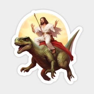 Jesus On Dinosaur Magnet