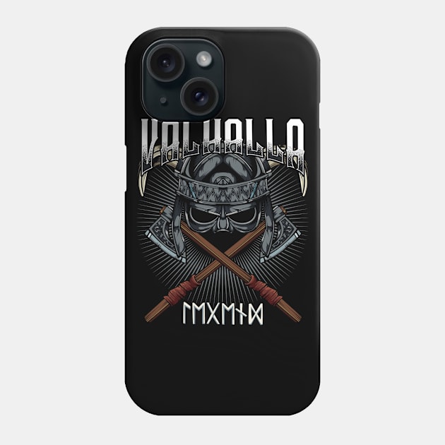 Vikings - Valhalla Viking Axes Nordic Runes Phone Case by Lumio Gifts