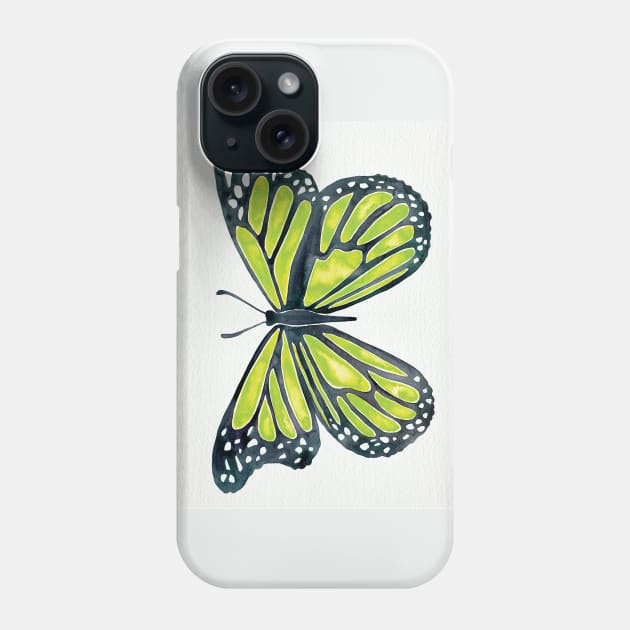 Lime Butterfly Phone Case by CatCoq