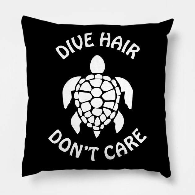 Dive Hair Dont Care - Turtle Pillow by Imutobi