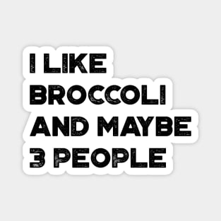 I Like Broccoli and Maybe 3 People Funny Vintage Retro Magnet