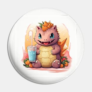 Cute Godzilla and drinking water Pin