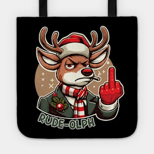 Rudolph ugly christmas sweater Tote