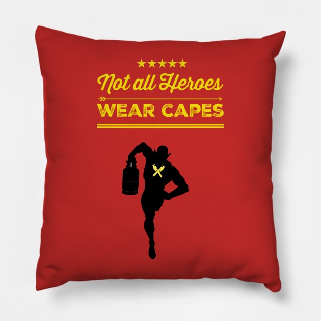 Hvac Not All Heroes Wear Capes Pillow by The Hvac Gang
