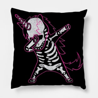 Dabbing Unicorn Skeleton Halloween Costume Men Women Gift Pillow