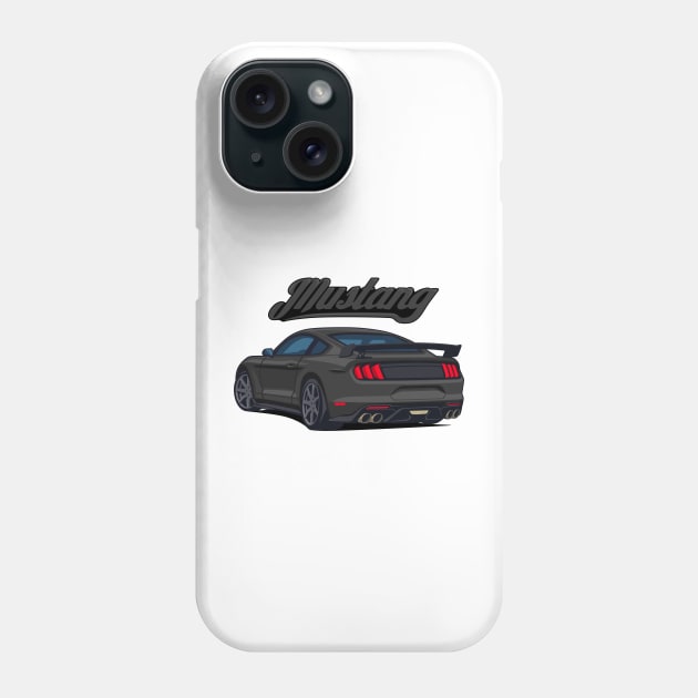 Rear Car Mustang black Phone Case by creative.z