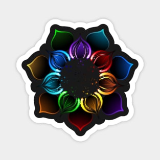 Rainbow Lotus Magnet