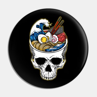 Kawaii Japanese Anime Skeleton Ramen Halloween Pin