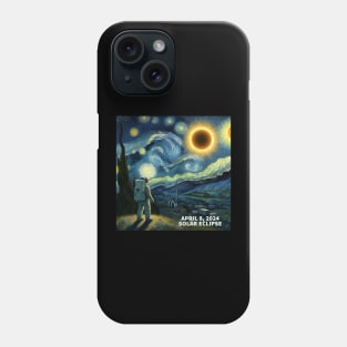 APRIL 8,2024 Solar Eclipse, vincent van gogh art style painting of the Eclipse Phone Case