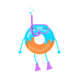 Donut floats in mask and fins T-Shirt