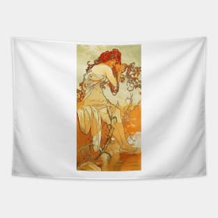 Summer 1896 by Alphonse Mucha (His First Seasons Series) Tapestry