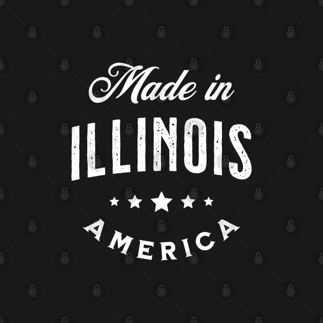 Made In Illinois, USA - Vintage Logo Text Design by VicEllisArt