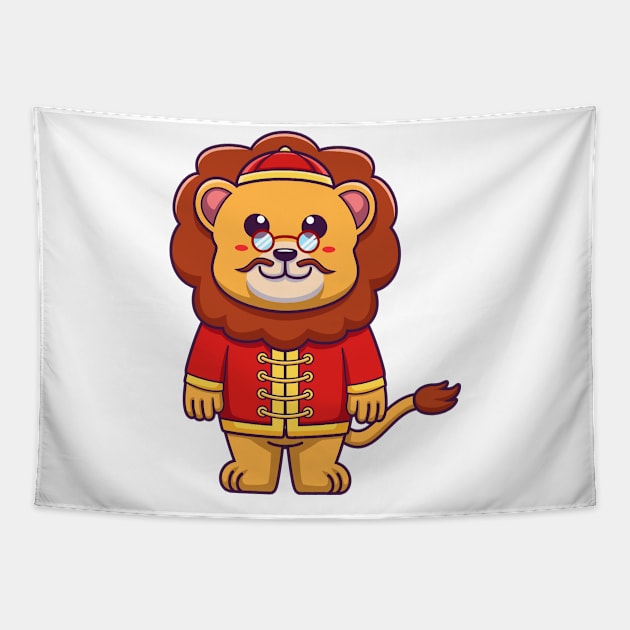 cute chinese lion Tapestry by onama.std