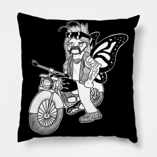 Butterfly Biker Bro Pillow