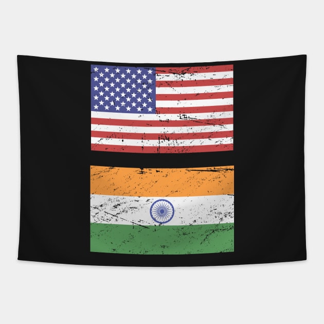 United States Flag & India Flag Tapestry by MeatMan